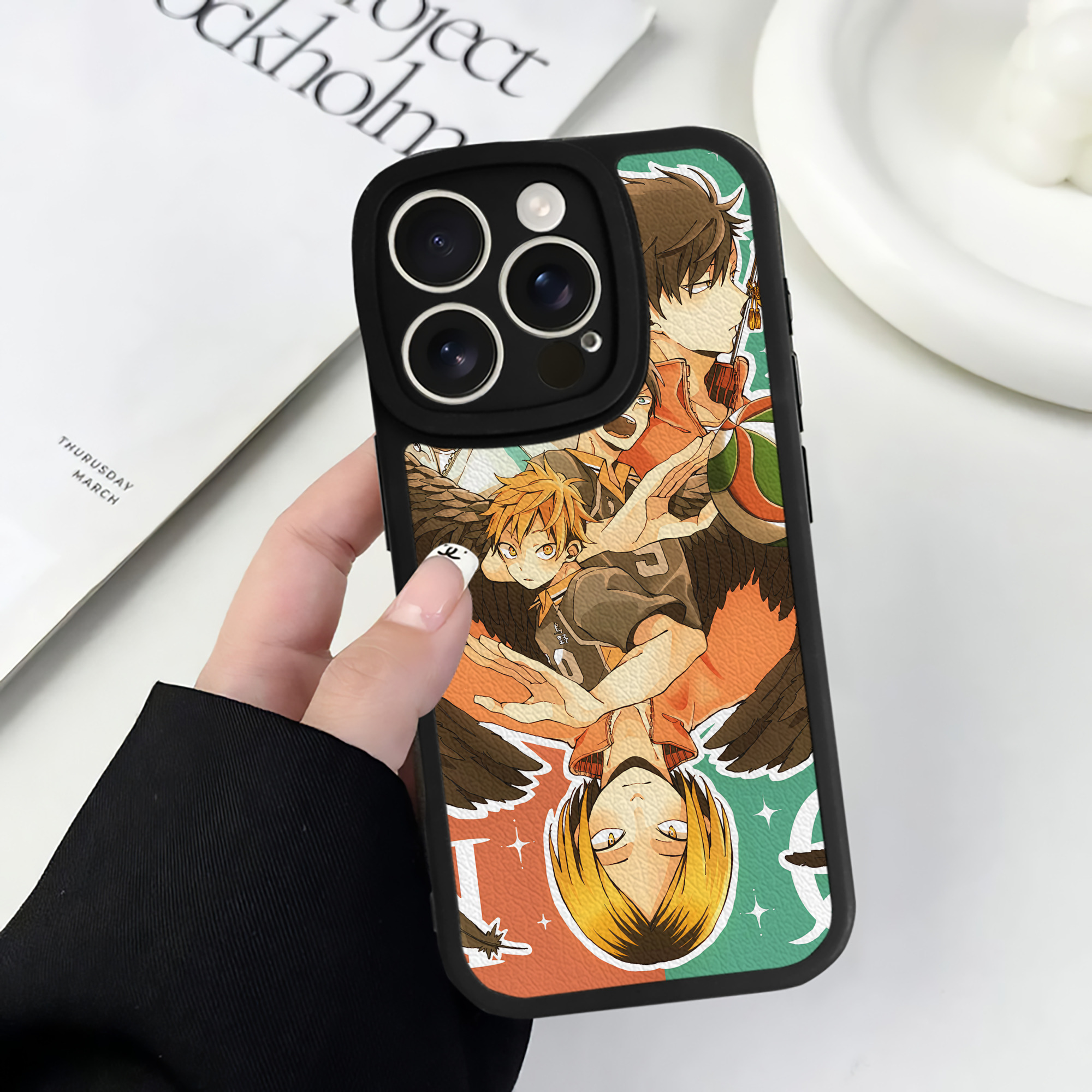 （画像用） ハイキュー!! Haikyu!! 【iPhone 16シリーズ対応】シリコンスマホケース（レザー調） 材質：シリコン